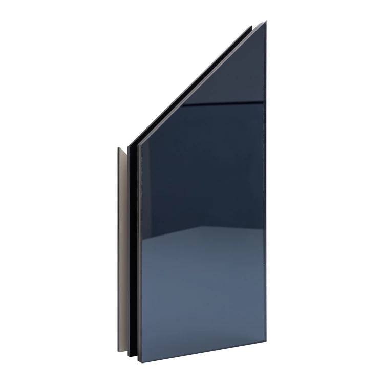 Statuetka biznesowa - złote aluminium i grafitowy akryl lustrzany - wys. 23 cm - DTA139