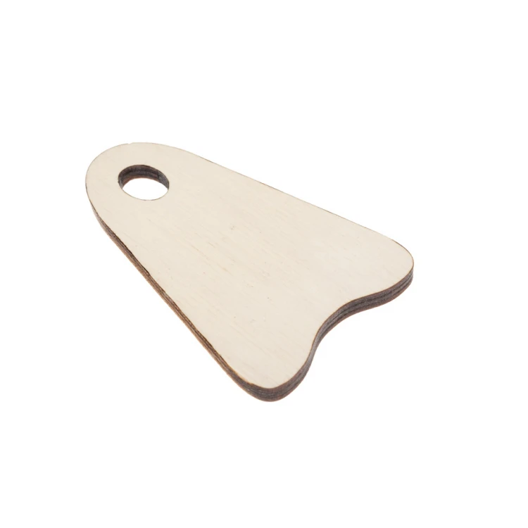 Brelok drewniany Ikar 6 kolor biały -  wym. 80x50mm - BD060
