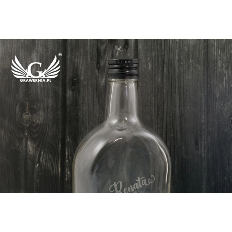 Butelka weselna na alkohol - grawerowana laserem - pojemność 500ml - BUT005