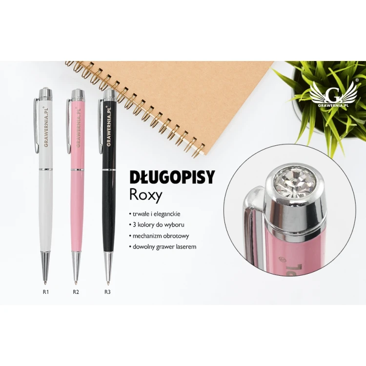 Długopisy metalowe Roxy z dowolnym grawerem - DP019