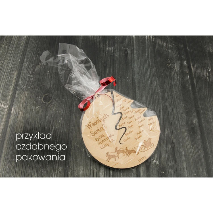 Drewniane bombki choinkowe - wym. 80x93mm - dowolny grawer - BDR018