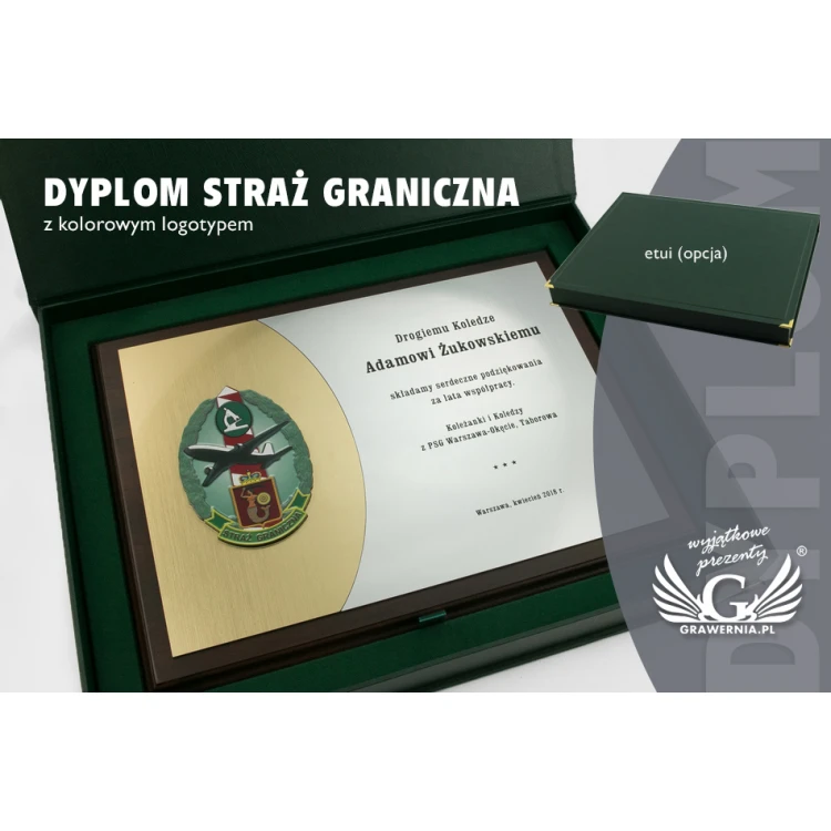 Dyplom Straż Graniczna z kolorowym logotypem - poziomy - SL051