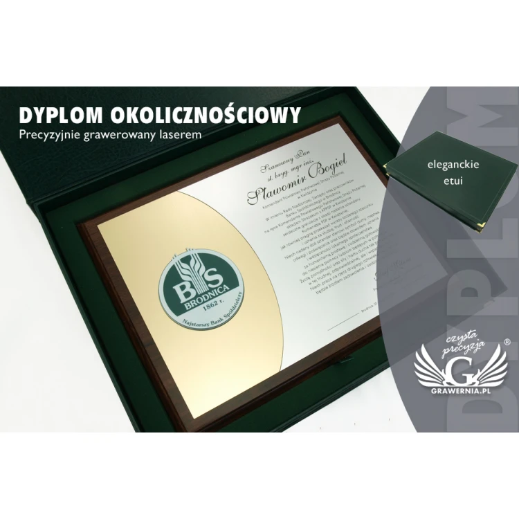 DYPLOM Z OKAZJI NADANIA SZTANDARU - GRAWEROWANY LASEREM - poziomy - SL042