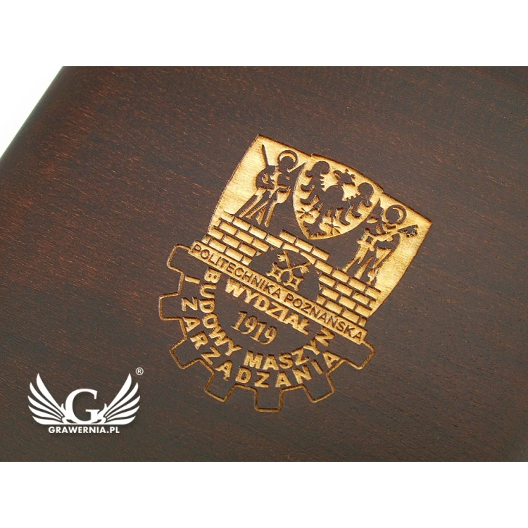Kasetka etui drewniane z pojedynczym gniazdem na medal o średnicy 80mm
