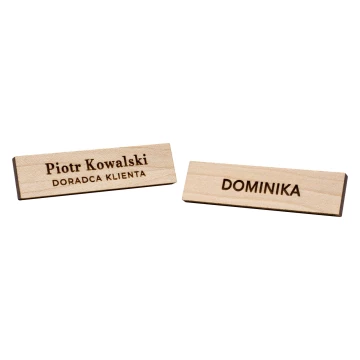 Identyfikator drewniany - drewno klonowe premium - wym: 57x15mm - ID144
