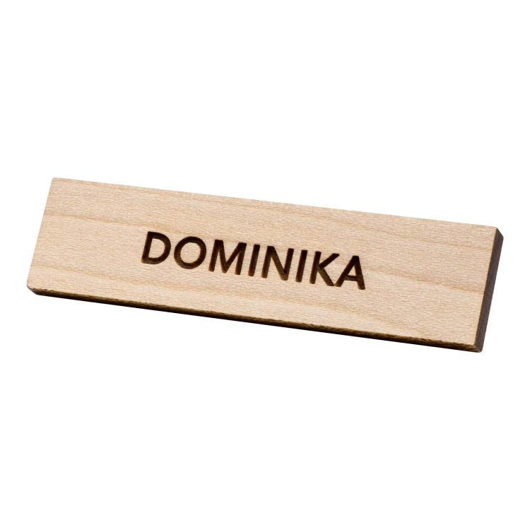 Identyfikator drewniany - drewno klonowe premium - wym: 57x15mm - ID144