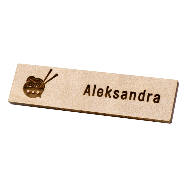 Identyfikator drewniany - drewno klonowe premium - wym: 57x15mm - ID144