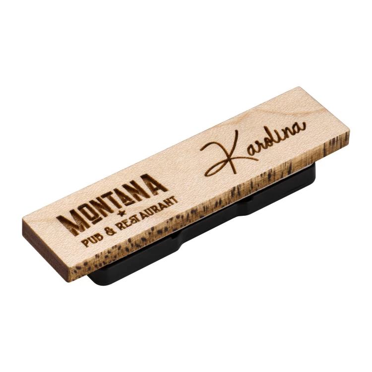 Identyfikator drewniany - drewno klonowe premium - wym: 57x15mm - ID144