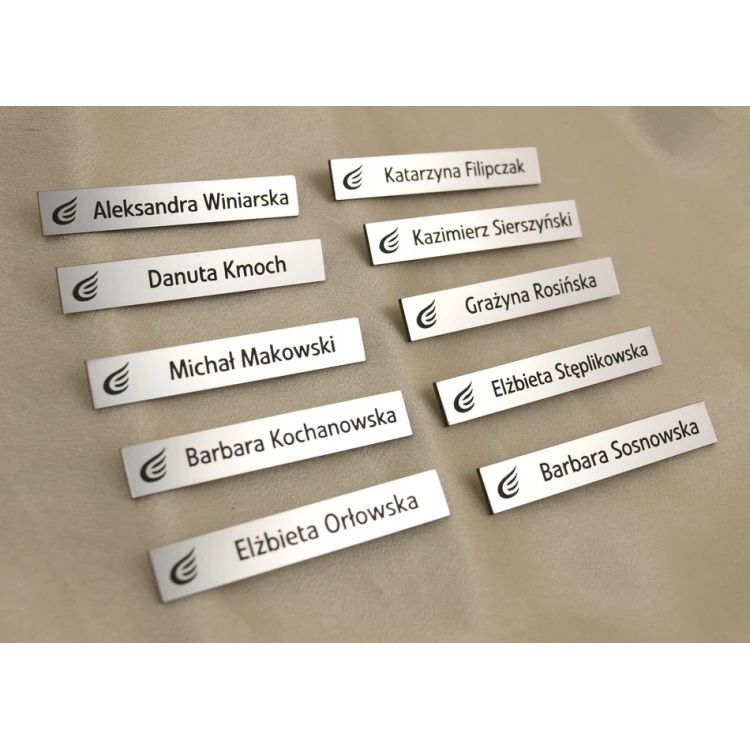 Identyfikator dla pracownika Srebrny 72x12mm - MINI 2 - ID010
