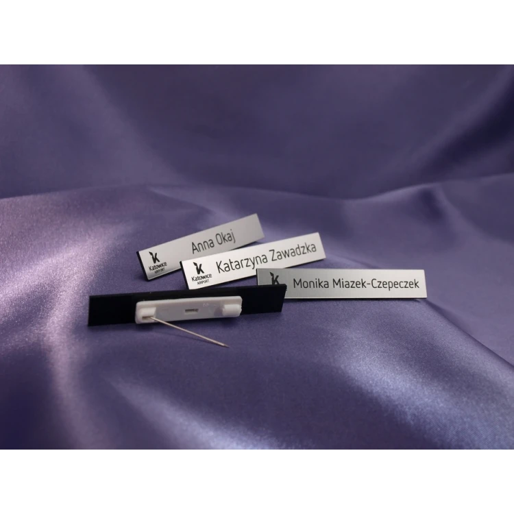 Identyfikator dla pracownika Srebrny 72x12mm - MINI 2 - ID010