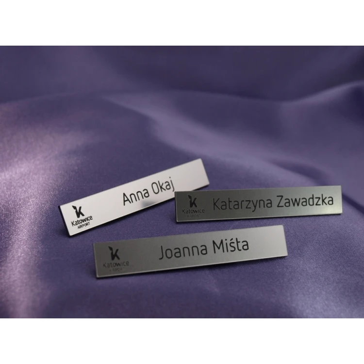Identyfikator dla pracownika Srebrny 72x12mm - MINI 2 - ID010