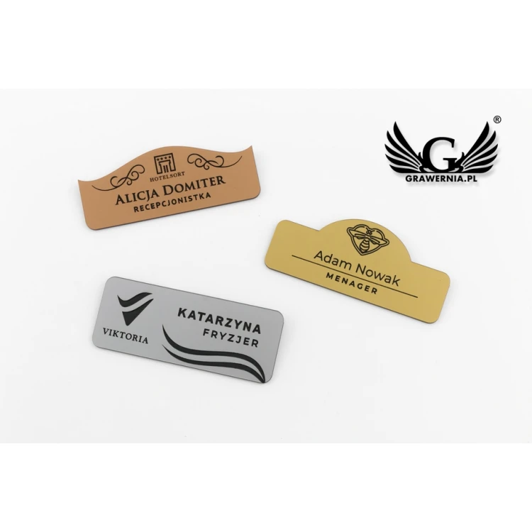 Identyfikator dla pracownika - ELEGANT SREBRNY, ZŁOTY, CZARNY, MIEDZIANY MAT EXTERIOR - ID013
