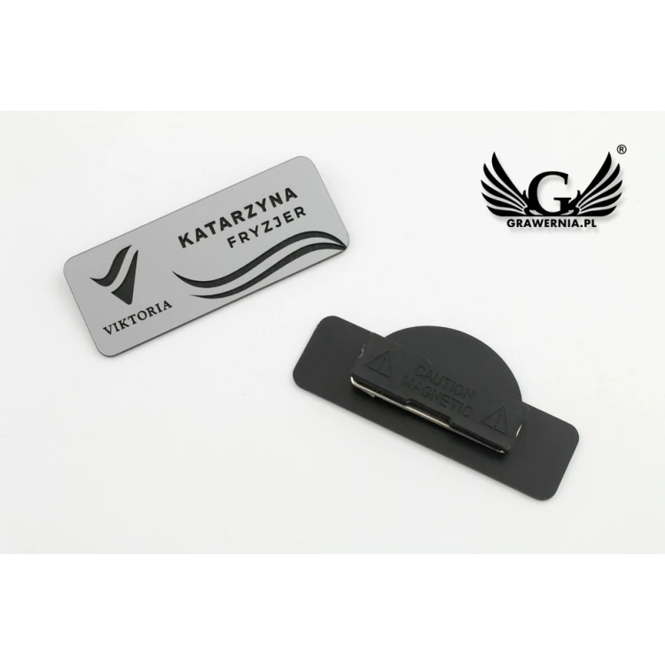 Identyfikator dla pracownika - ELEGANT SREBRNY, ZŁOTY, CZARNY, MIEDZIANY MAT EXTERIOR - ID013