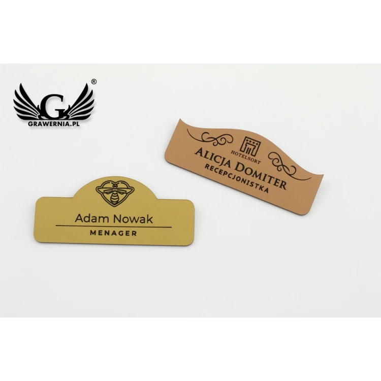Identyfikator dla pracownika - ELEGANT SREBRNY, ZŁOTY, CZARNY, MIEDZIANY MAT EXTERIOR - ID013