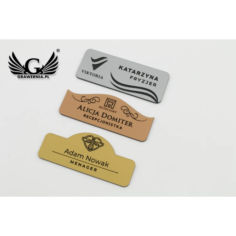 Identyfikator dla pracownika - ELEGANT SREBRNY, ZŁOTY, CZARNY, MIEDZIANY MAT EXTERIOR - ID013