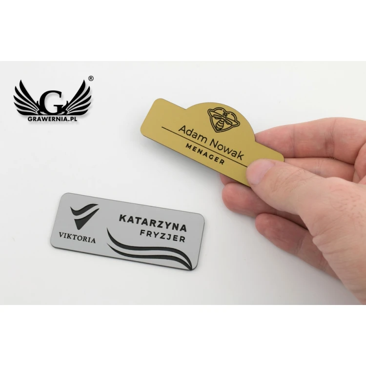 Identyfikator dla pracownika - ELEGANT SREBRNY, ZŁOTY, CZARNY, MIEDZIANY MAT EXTERIOR - ID013
