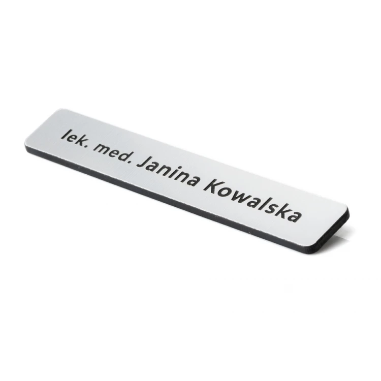 Identyfikator dla pracownika Srebrny 72x12mm - MINI 2 - ID010