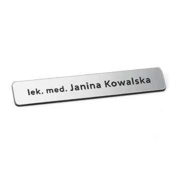 Identyfikator dla pracownika Srebrny 72x12mm - MINI 2 - ID010