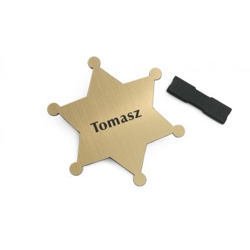 Identyfikator Gwiazda Szeryfa 2 - wym.  80x90mm - ID064