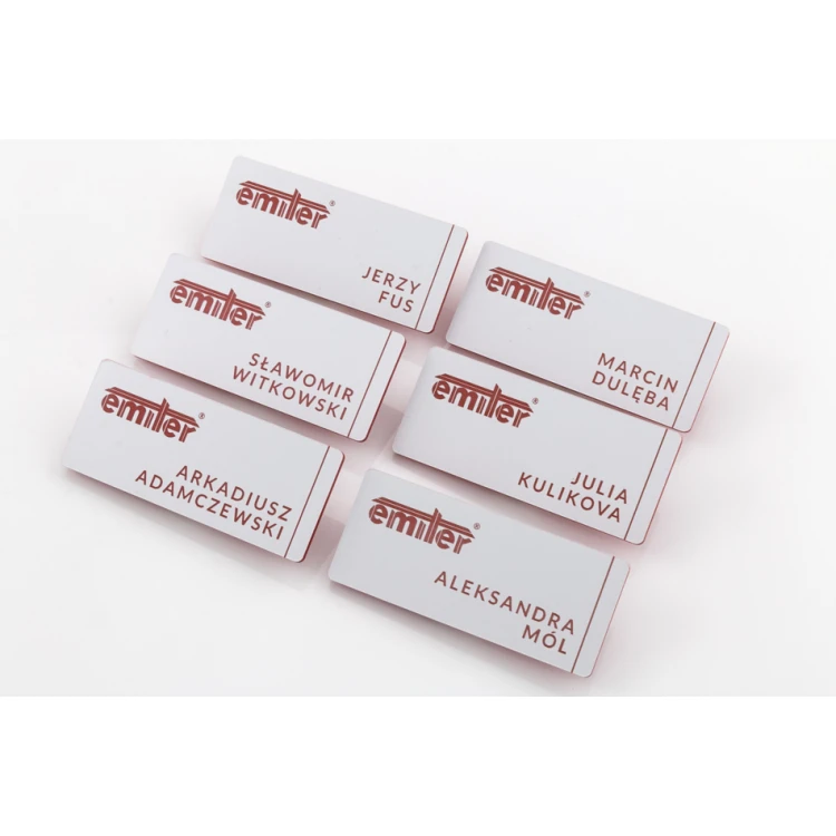 Identyfikator - medium biały z grawerem - ID049