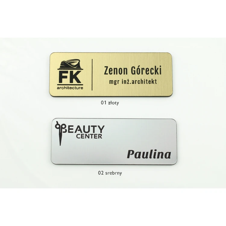 Identyfikator - medium kolor złoty lub srebrny - ID055