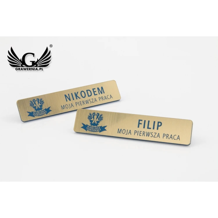 Identyfikator - slim kolor złoty z grawerem - 70x15mm - ID050