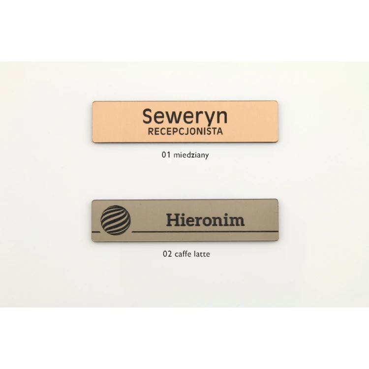 Identyfikator - slim kolor miedziany lub caffe latte - 70x15mm - ID052