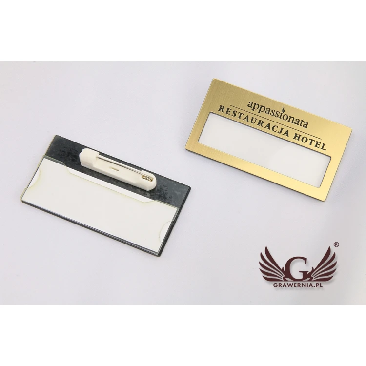 Identyfikator z okienkiem - Gold M - ID021