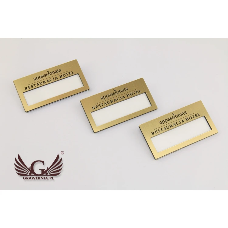 Identyfikator z okienkiem - Gold M - ID021