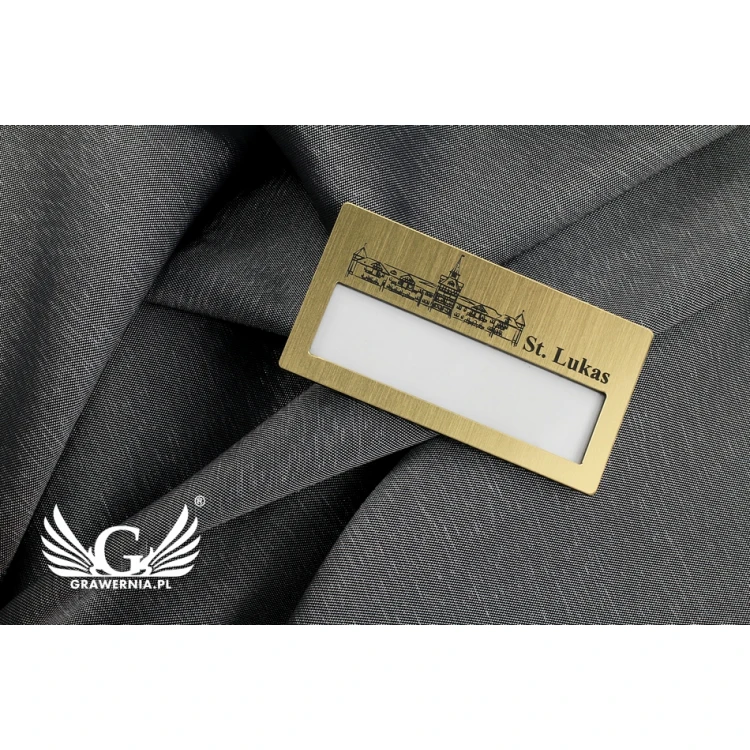 Identyfikator z okienkiem - Gold M - ID021