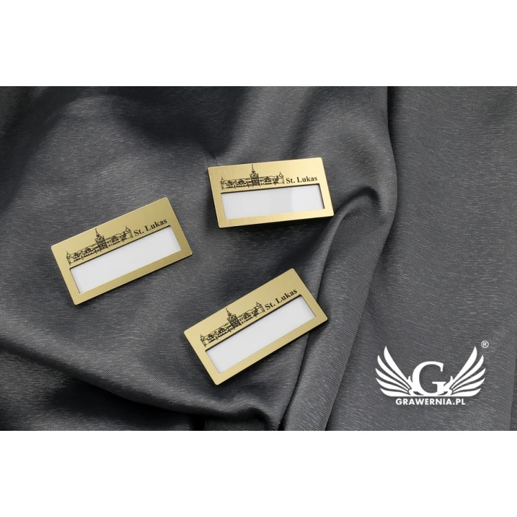 Identyfikator z okienkiem - Gold M - ID021