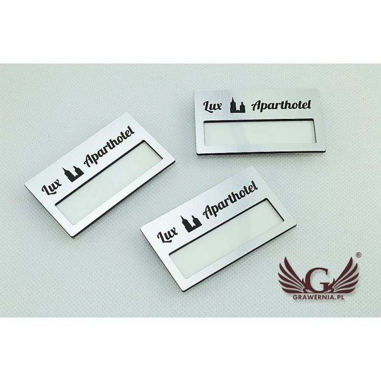 Identyfikator z okienkiem - Silver B - ID022