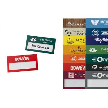 Identyfikator z okienkiem - multikolor M - wym. 67x35mm - ID068