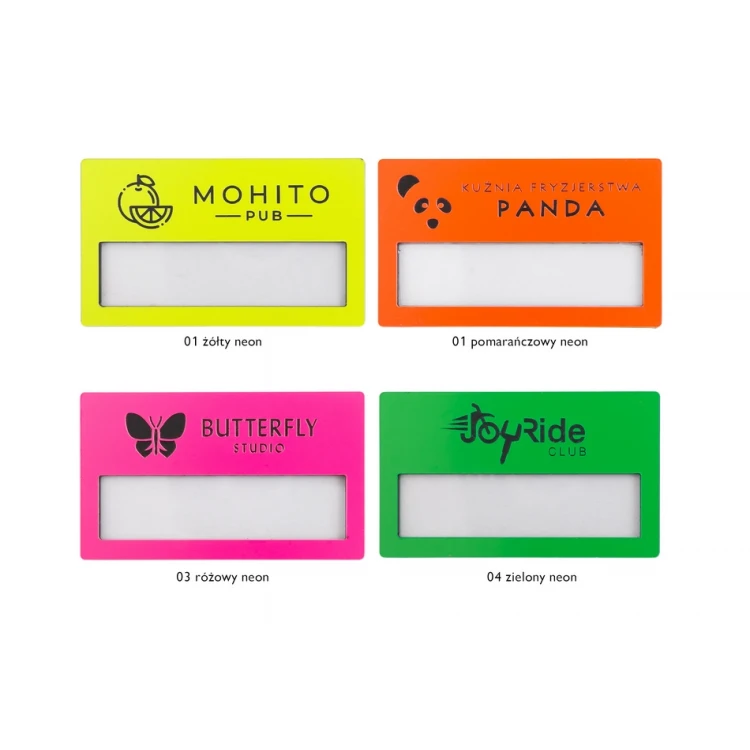 Identyfikator z okienkiem - neon - B - wym. 67x40mm - ID081
