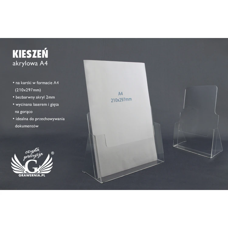 Kieszeń akrylowa A4 (210x297mm) - model K010