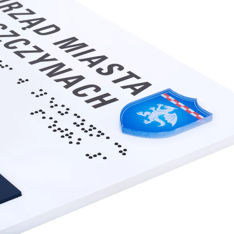Mały plan tyflograficzny z pismem Braille'a - plexi, ADA i laminat - wym: 445x350mm - TAB552