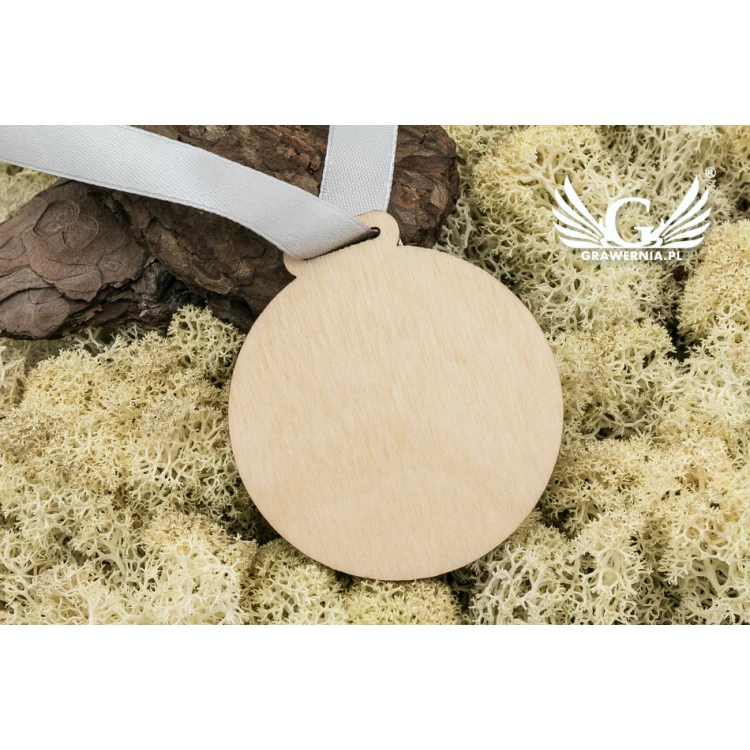 Medal drewniany grawerowany laserem - średnica: 60mm - gr. 3mm - MGR035