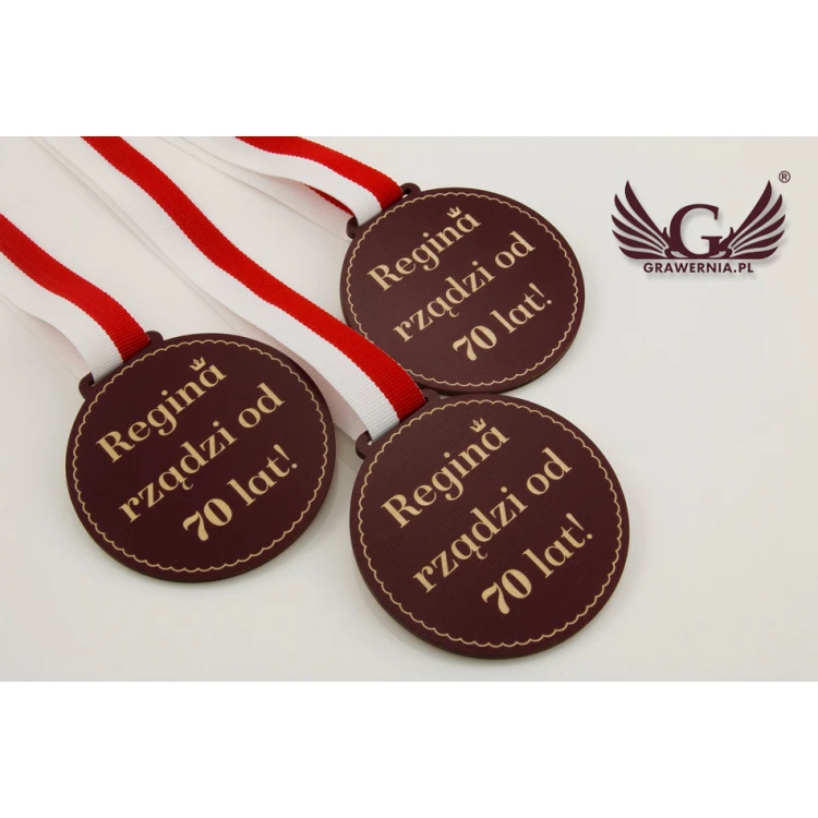 Medal drewniany z dowolną grafiką - średnica 40 do 80mm - druk UV - MGR014