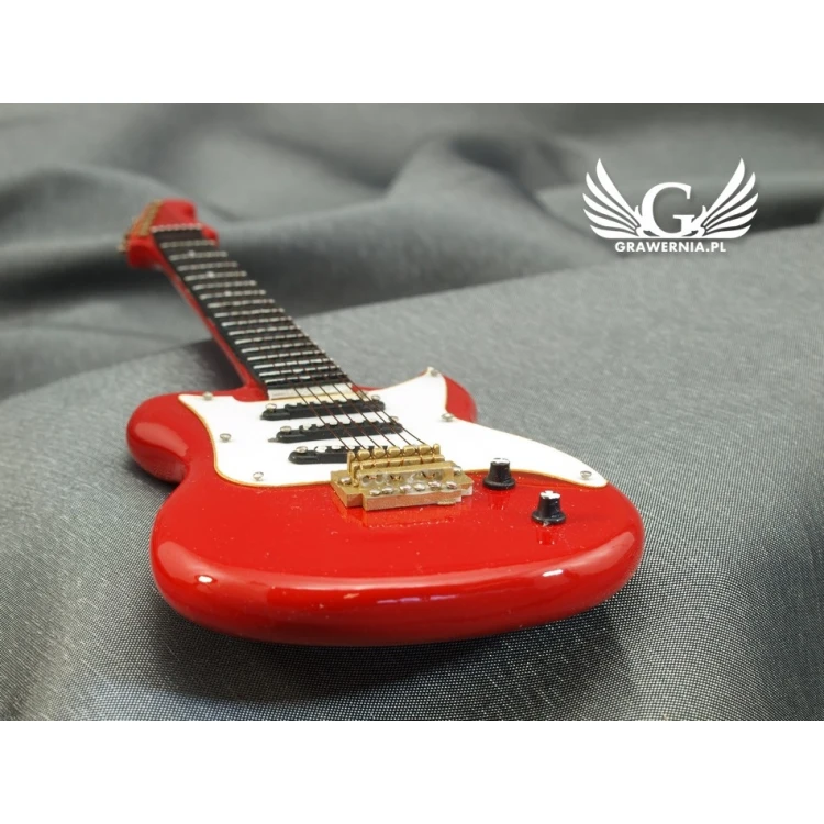 Mini gitara elektryczna z futerałem - czerwona - model MGT5