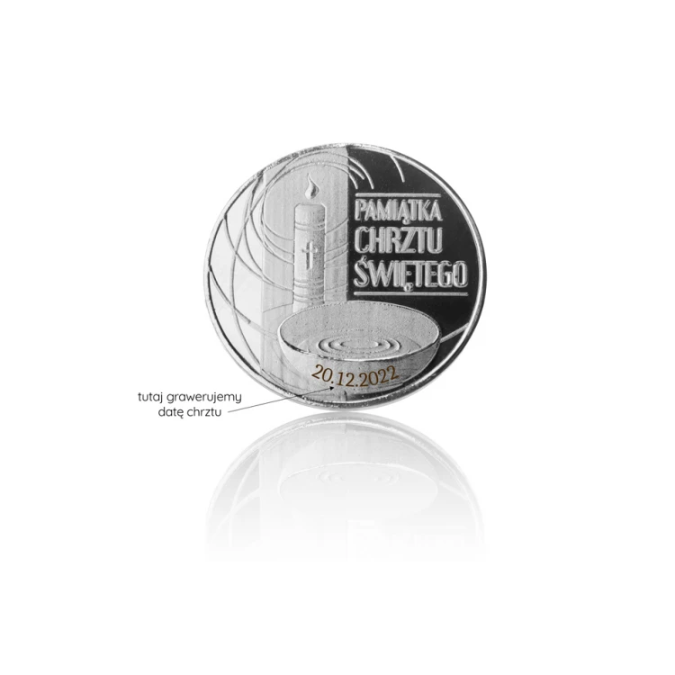 Moneta posrebrzana - Niech Cię Bóg Błogosławi - Pamiątka Chrztu Świętego - MON011