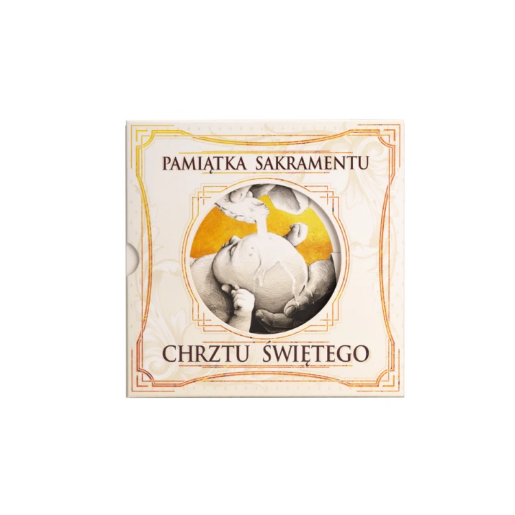 Moneta pozłacana - Niech Cię Bóg Błogosławi - Pamiątka Chrztu Świętego - MON021