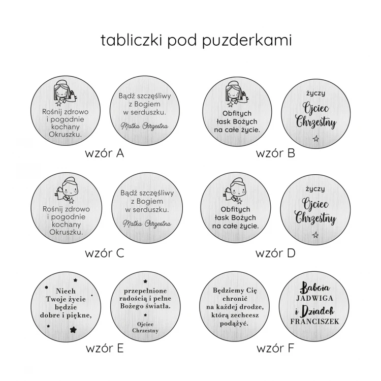 Pamiątka Chrztu Świętego - puzderka z masy perłowej na pierwszy ząbek i pukiel włosów - PCS001