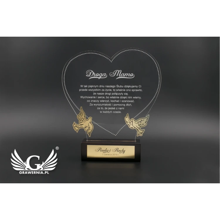 Podziękowanie dla rodziców - LOVE STORY - model DTA18 - wysokość 23,5 cm