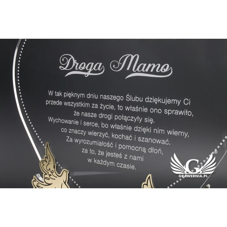 Podziękowanie dla rodziców - LOVE STORY - model DTA18 - wysokość 23,5 cm