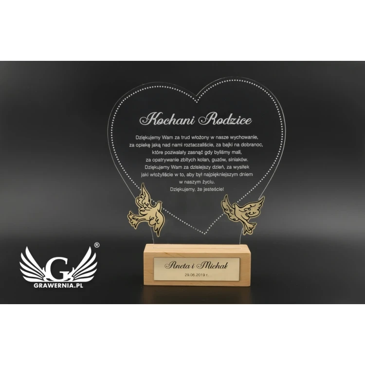 Podziękowanie dla rodziców - LOVE STORY - model DTA18 - wysokość 23,5 cm