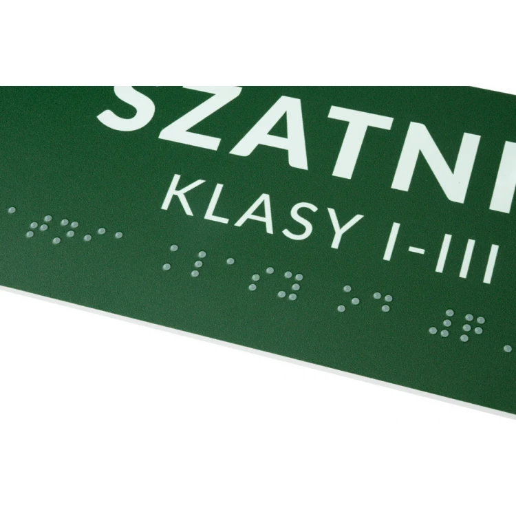 System tabliczek z pismem Braille'a dla szkół - toaleta - wym. 200x80mm - PCW twarde - DECO GREEN - TAB381