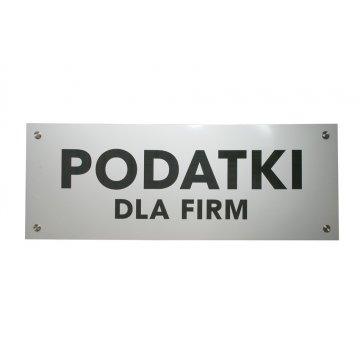 Szyld firmowy - srebrny zewnętrzny laminat grawerski - SZ111 - wym. 800x300mm