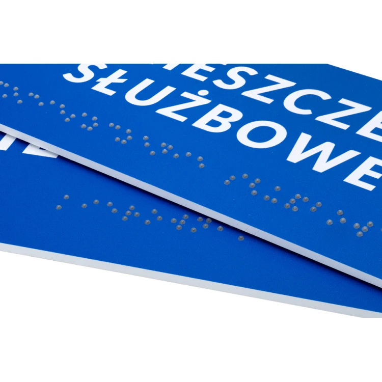 Tabliczka z pismem Braille'a - wym. 200x80mm - PCW twarde - DECO BLUE - TAB451
