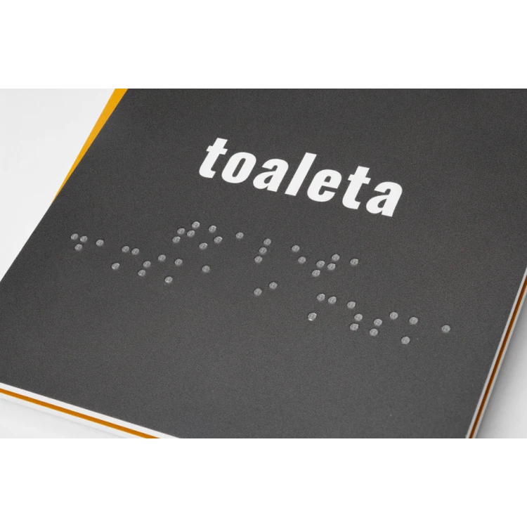 Toaleta damska lub męska - tabliczka z pismem Braille'a - wym. 130x250mm - PCW twarde - HORIZON - TAB311