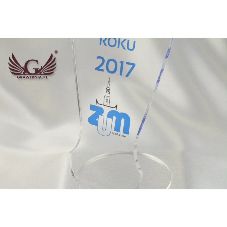 Trofeum akrylowe Pracownik Roku - model DTA44 - wysokość 25 cm